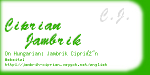 ciprian jambrik business card